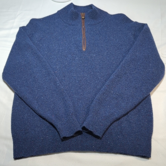 Orvis Men's Navy Zip-Up Sweater 100% WOOL... AMAZING!!! - Picture 1 of 14